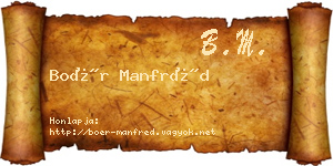 Boér Manfréd névjegykártya
